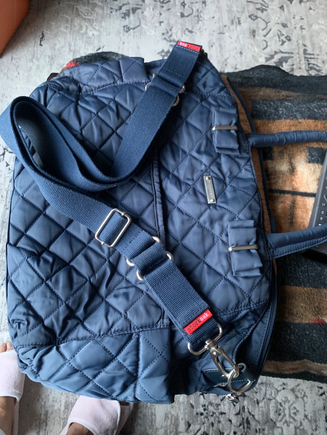 Storksak Navy Quilted Diaper Bag - photo 4