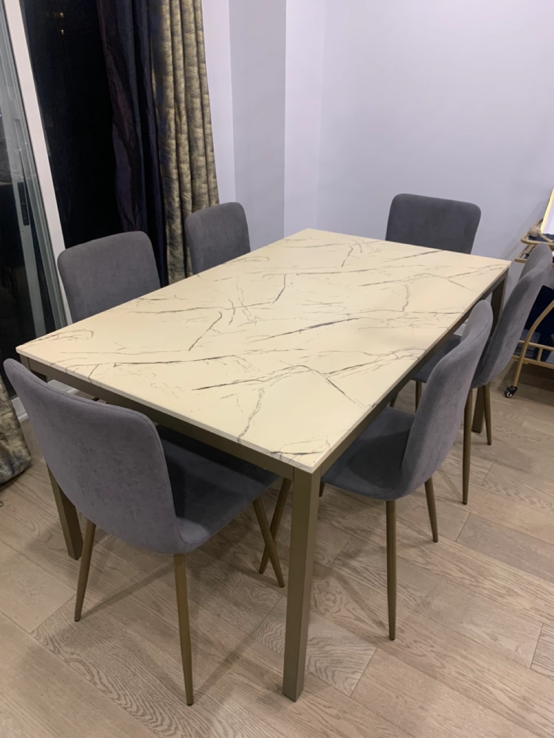 Dining Table Set with 6 Chairs
