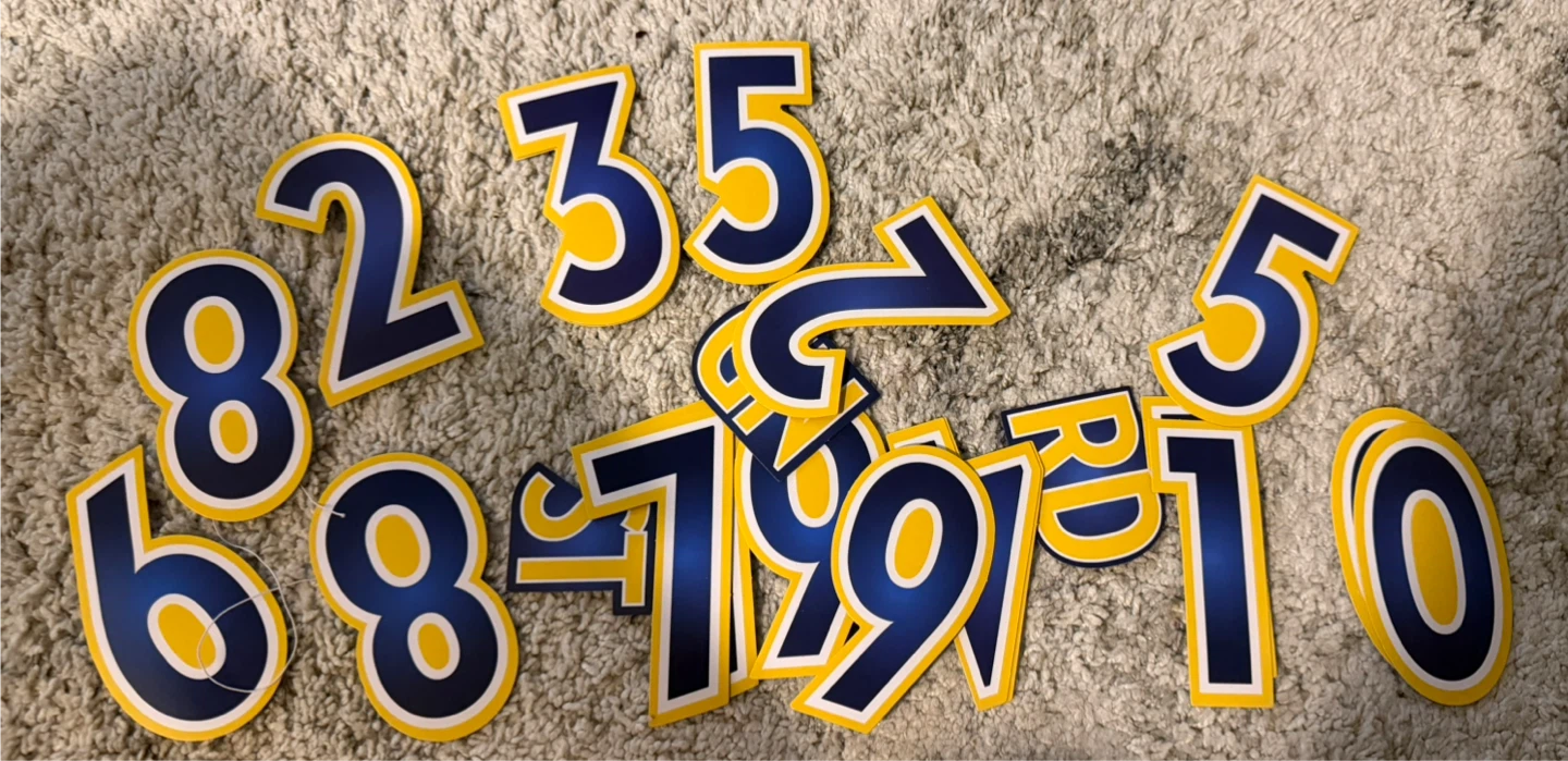 Navy Blue & Yellow Numbers - Great for Decorations!