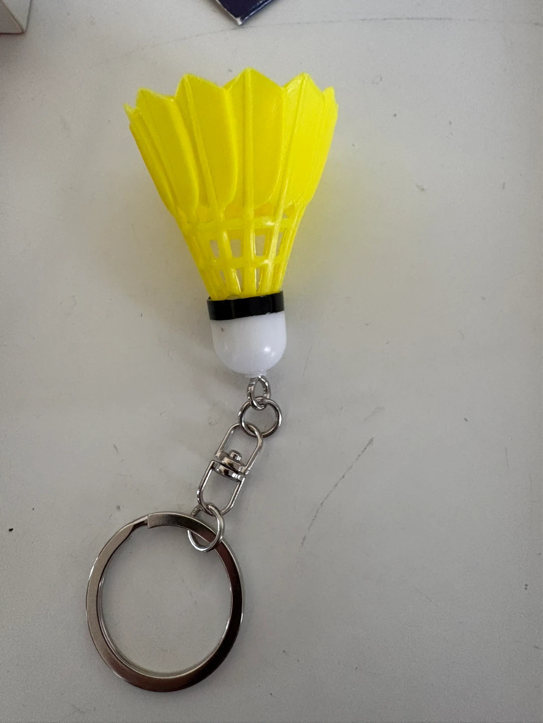 Yellow Badminton Shuttlecock Keychain