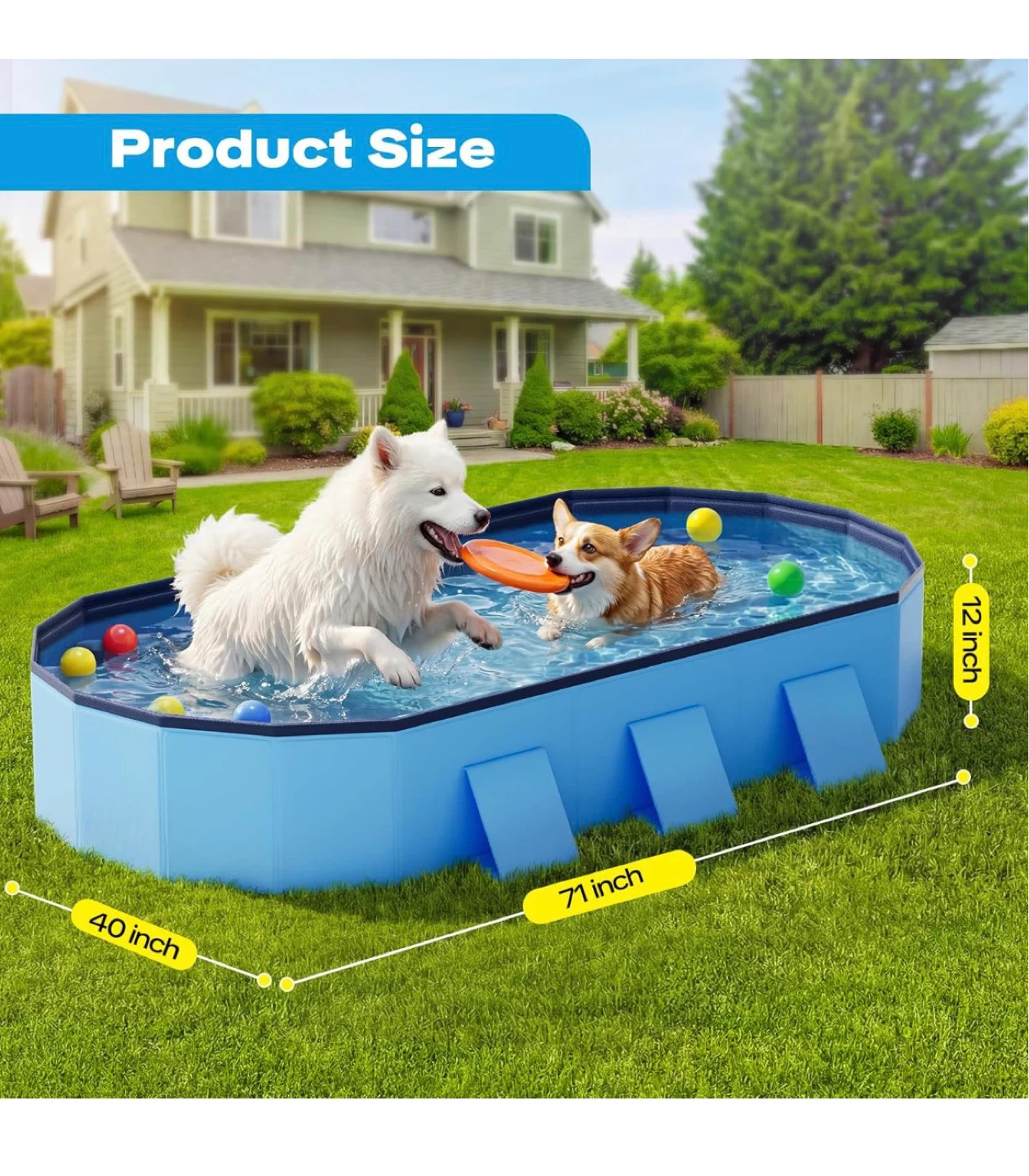 Dog Pool 71” - New, Extra Large, Foldable - photo 2