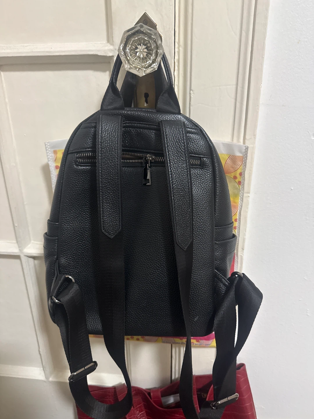 COOLGY Black Faux Leather Mini Backpack - photo 3