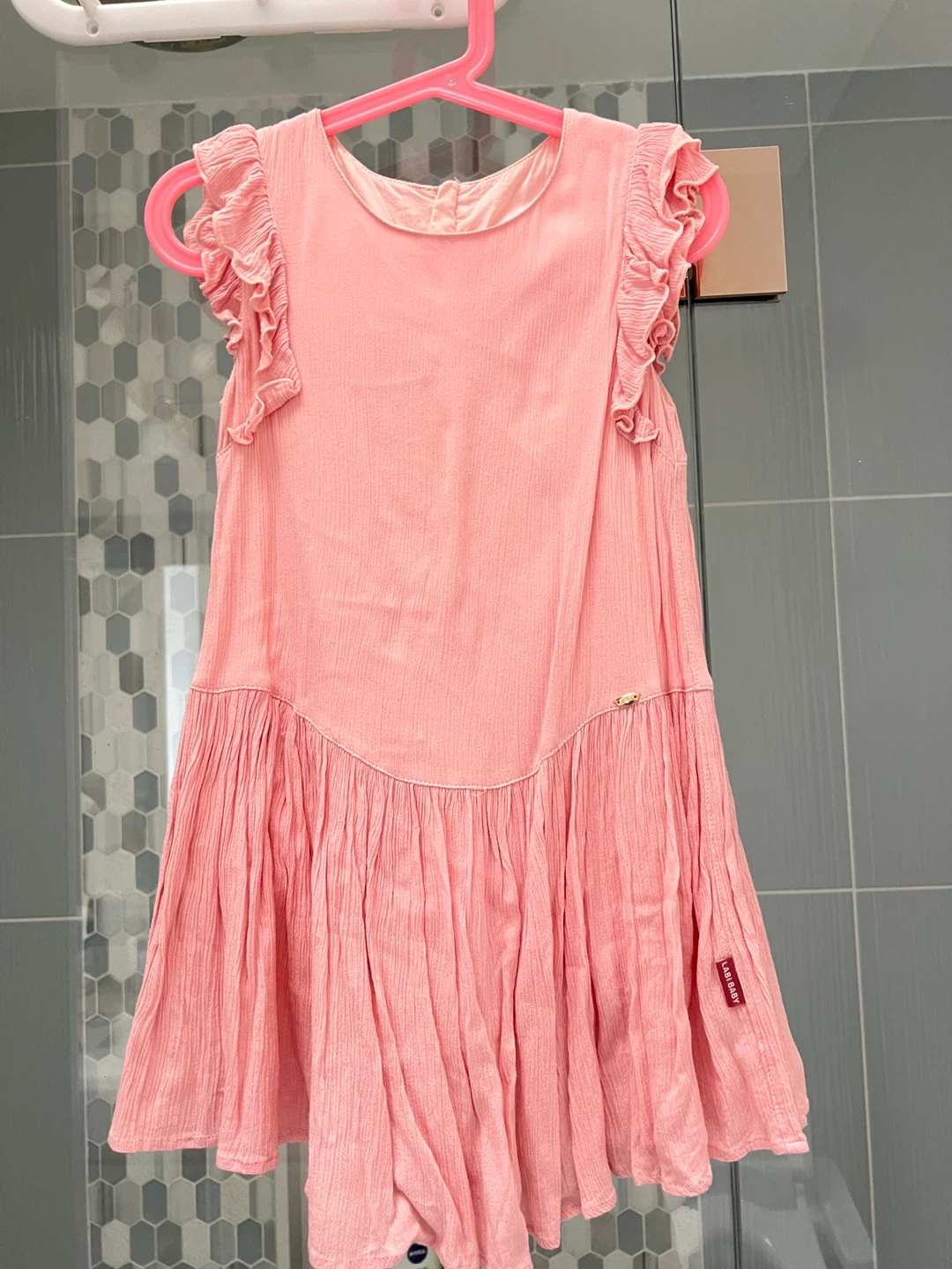 Pink Ruffle Sleeve Dress