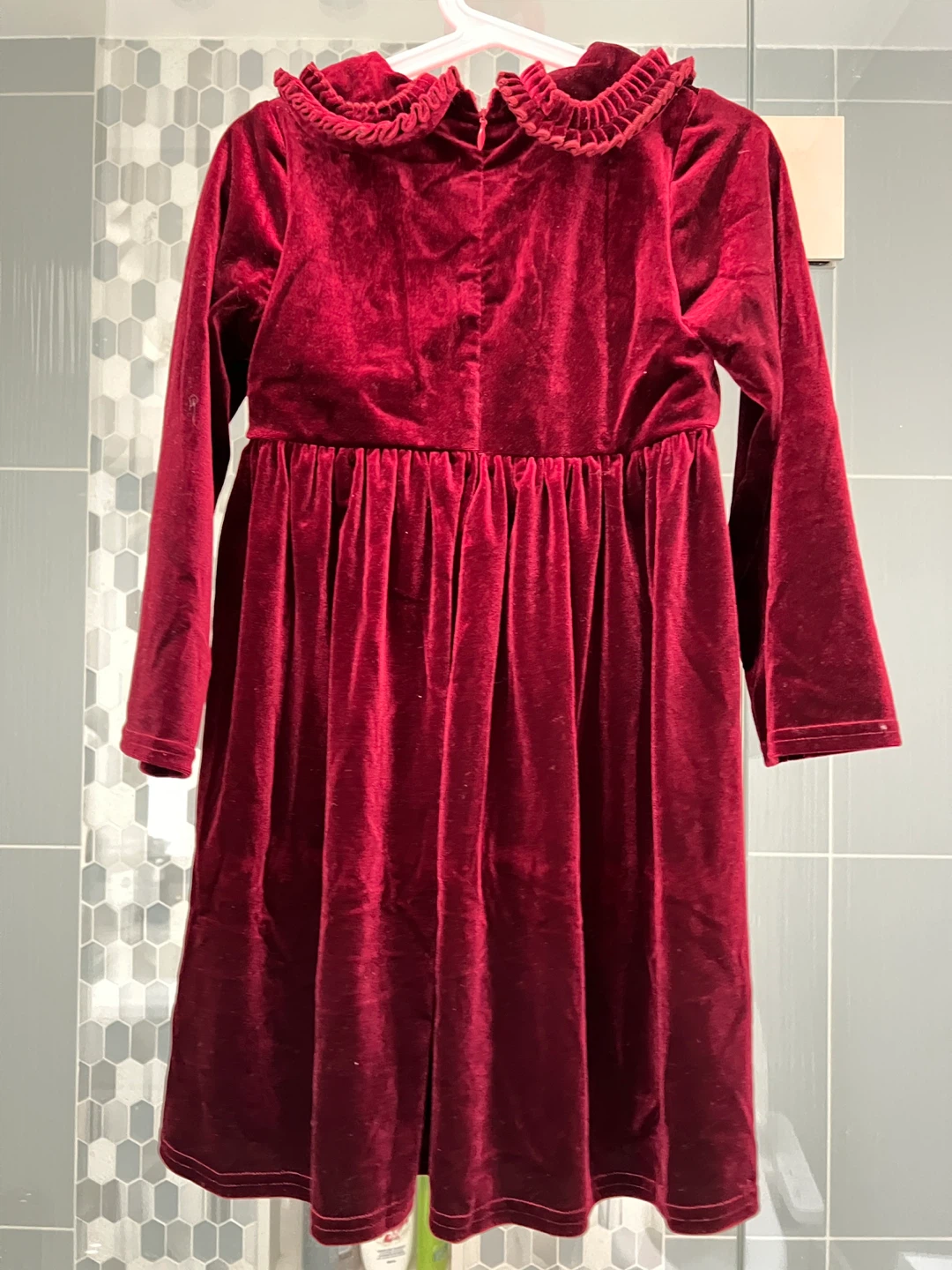 Girls Red Velvet Dress - photo 2