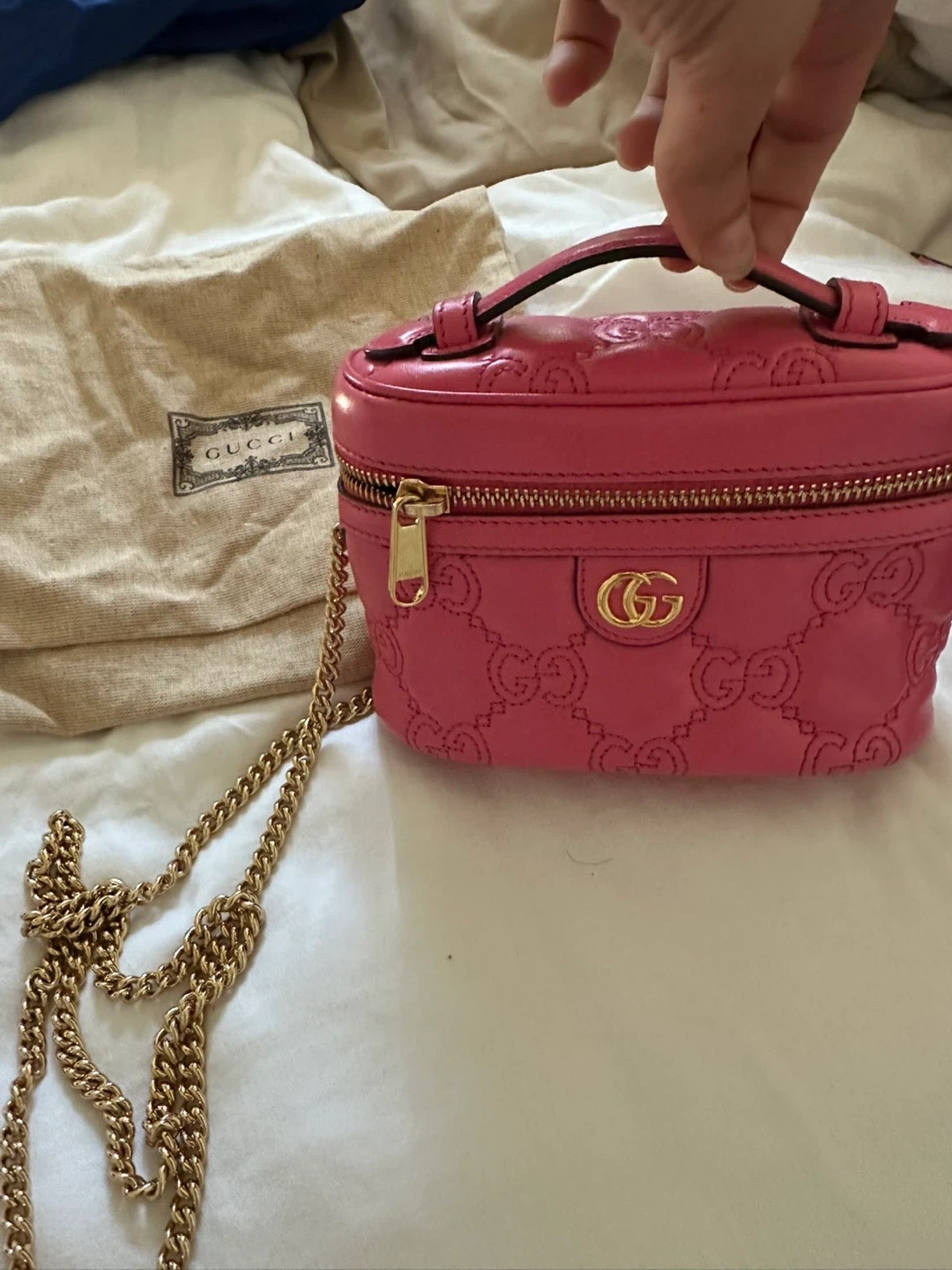 Gucci Pink Leather Marmont Vanity Case - photo 3