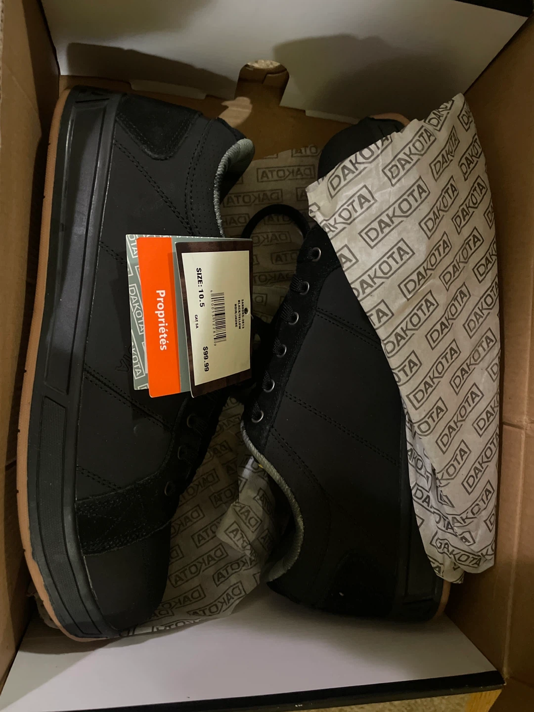 Dakota Black/Yellow Work Shoes - Size 10.5