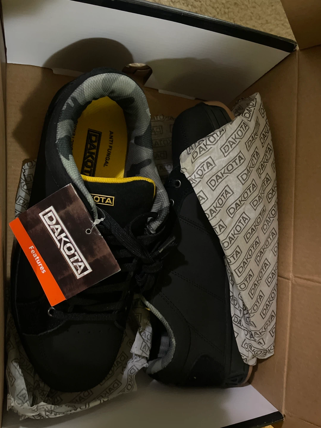 Dakota Black/Yellow Work Shoes - Size 10.5 - photo 2