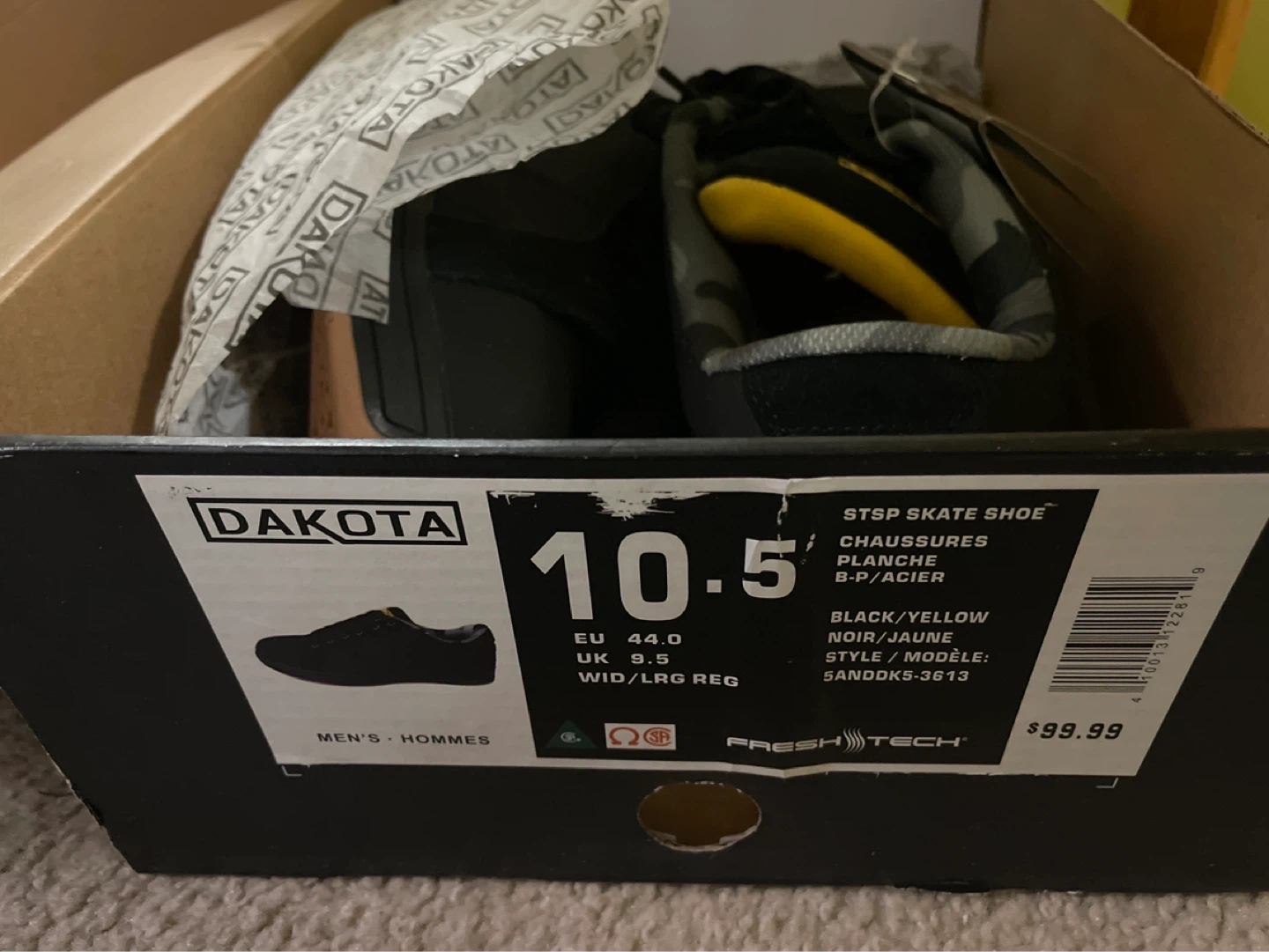 Dakota Black/Yellow Work Shoes - Size 10.5 - photo 3