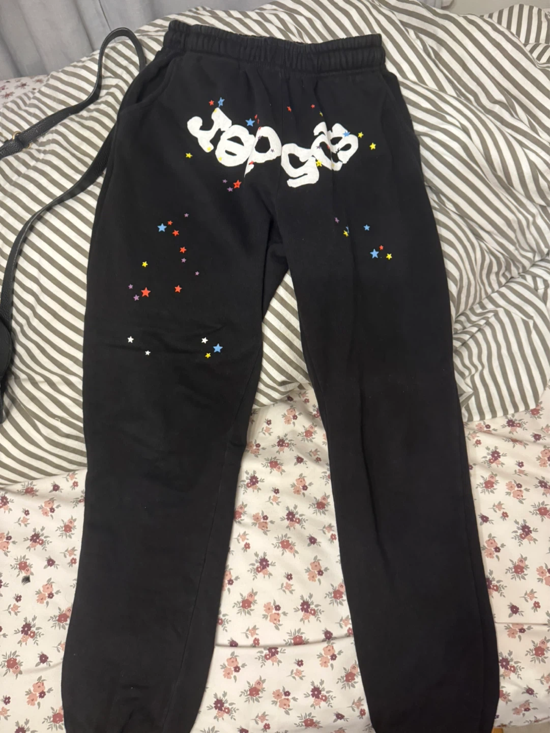 Sp5der Black Hoodie and Sweatpants Set - photo 2