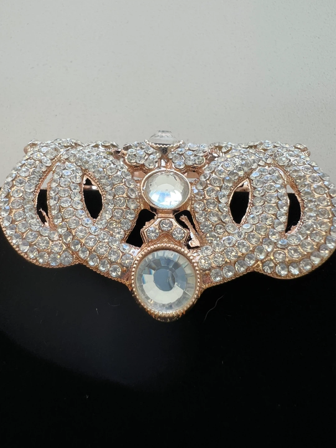 Black Velvet Clutch with Rhinestone Clasp - photo 4