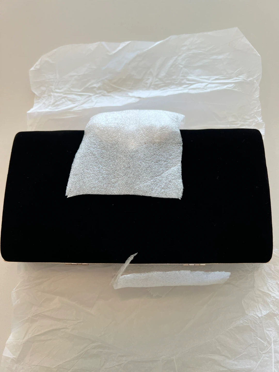 Black Velvet Clutch with Rhinestone Clasp - photo 5