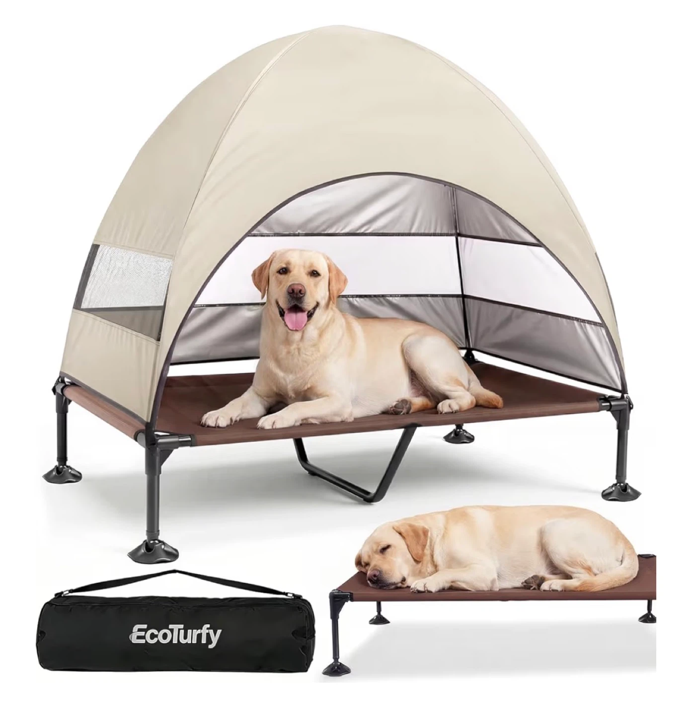 Elevated Dog Bed with Canopy – Outdoor Cooling Pet Cot