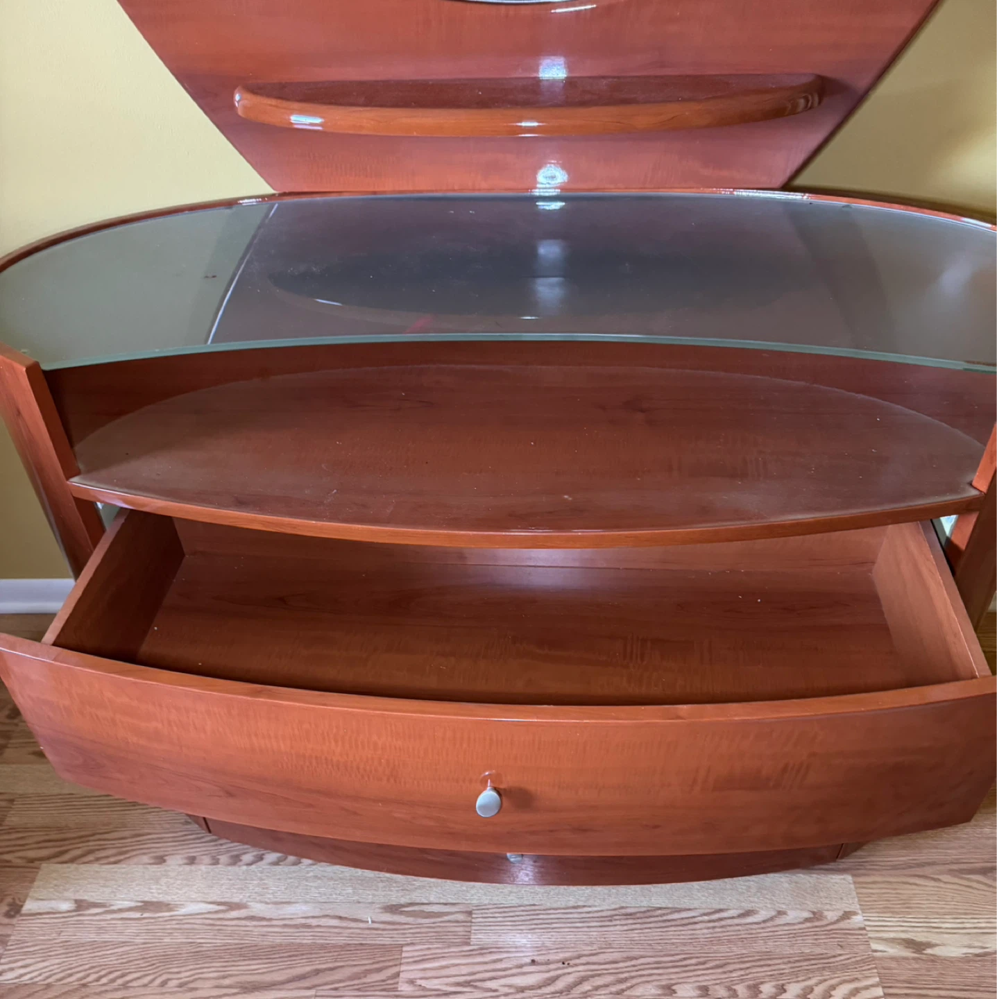 Contemporary Cherry Wood Dresser with Mirror - photo 3