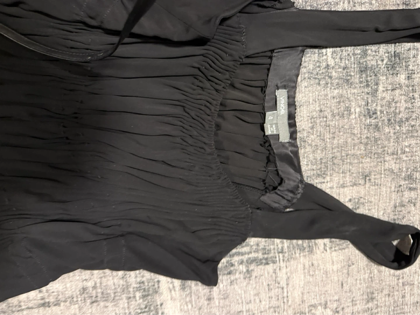 Vince Black Ruched Midi Dress Size 4 - photo 2