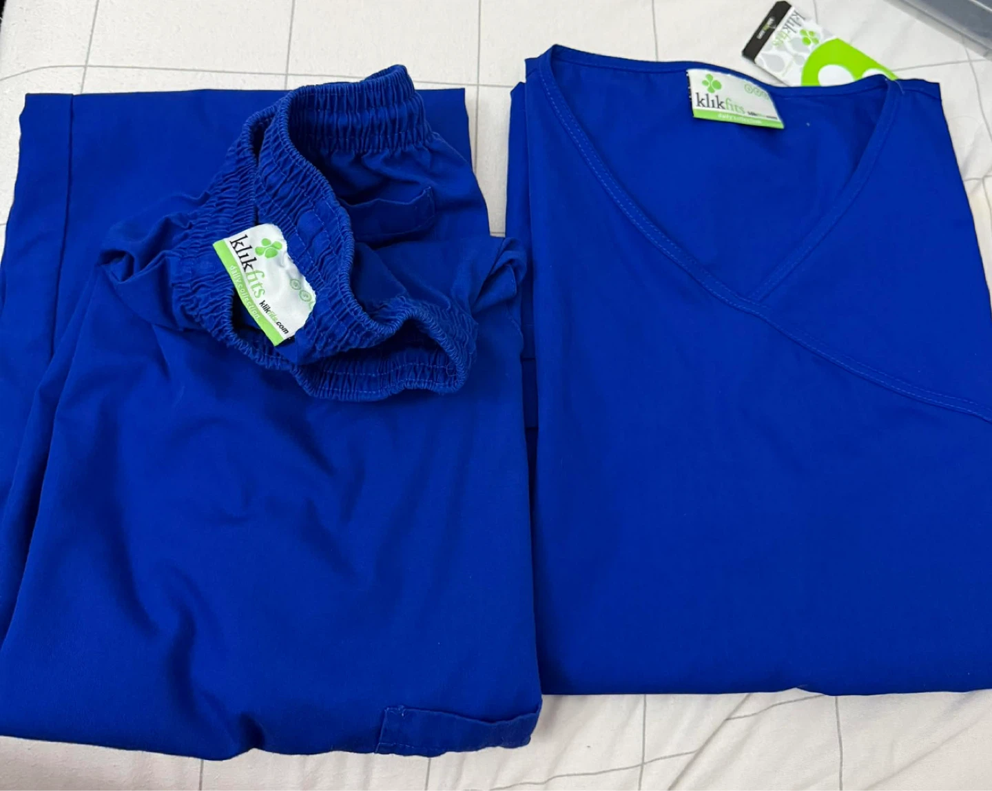 Klikfits Royal Blue Scrub Top and Pants Set