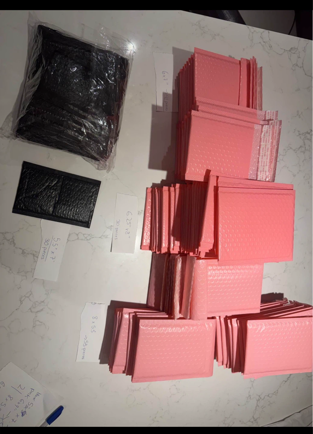 Bubble Mailers - Pink & Black Assorted Sizes