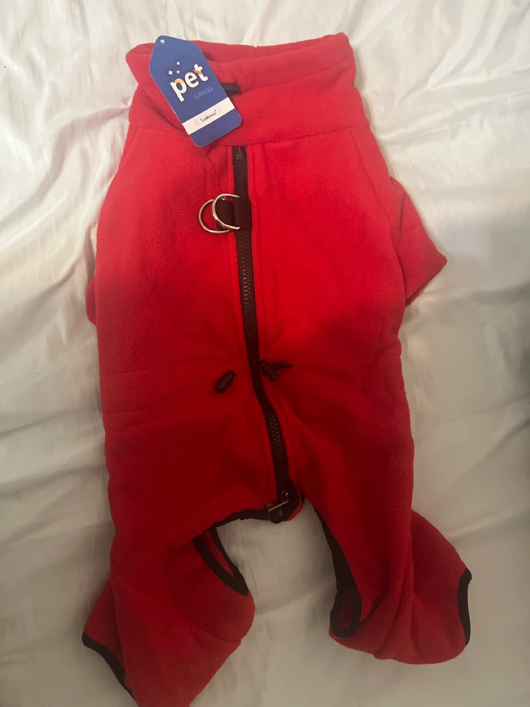 Pet Supplies Red Fleece Dog Jumpsuit Size SM