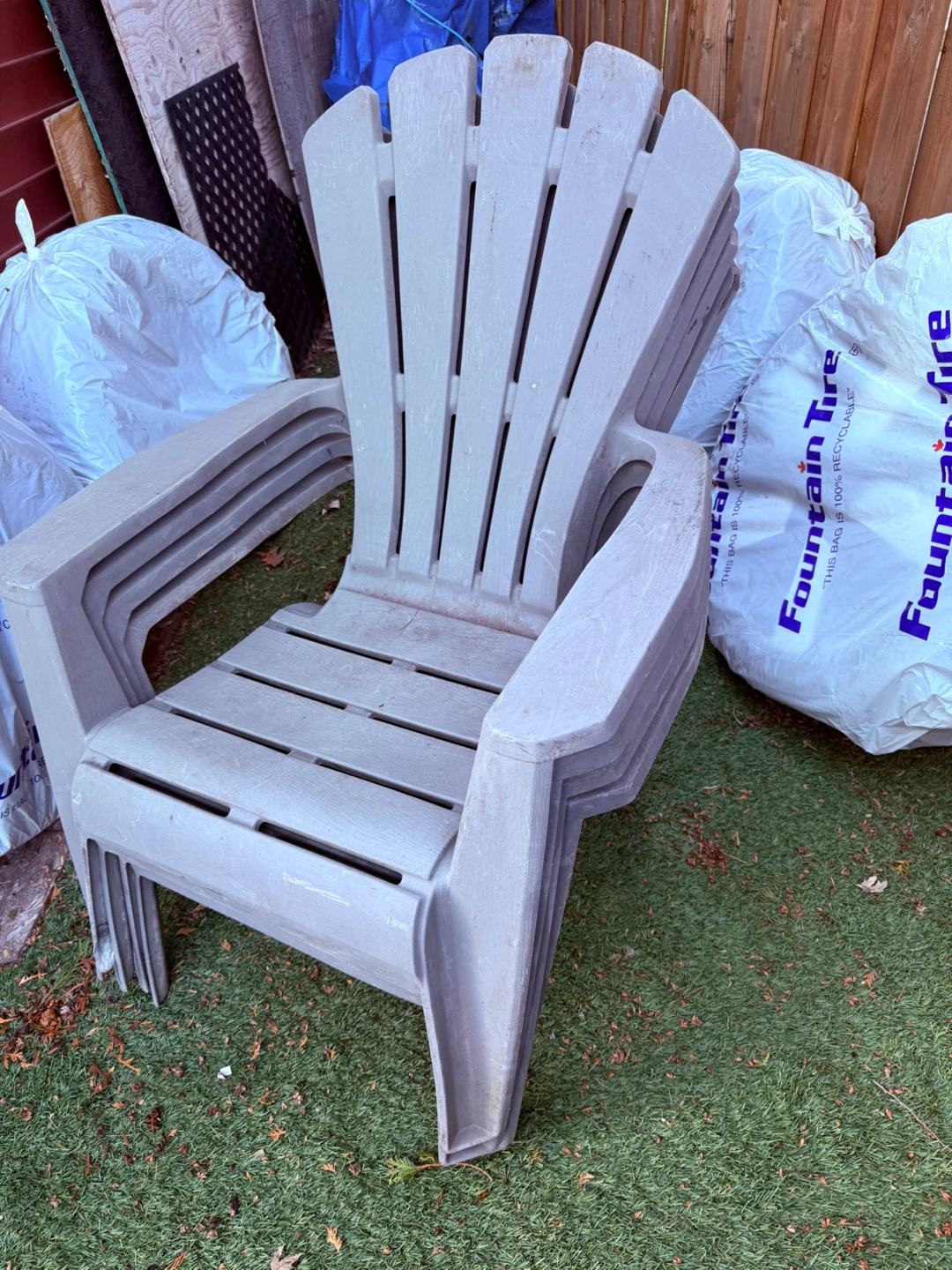 Stackable Plastic Adirondack Chair - Grey