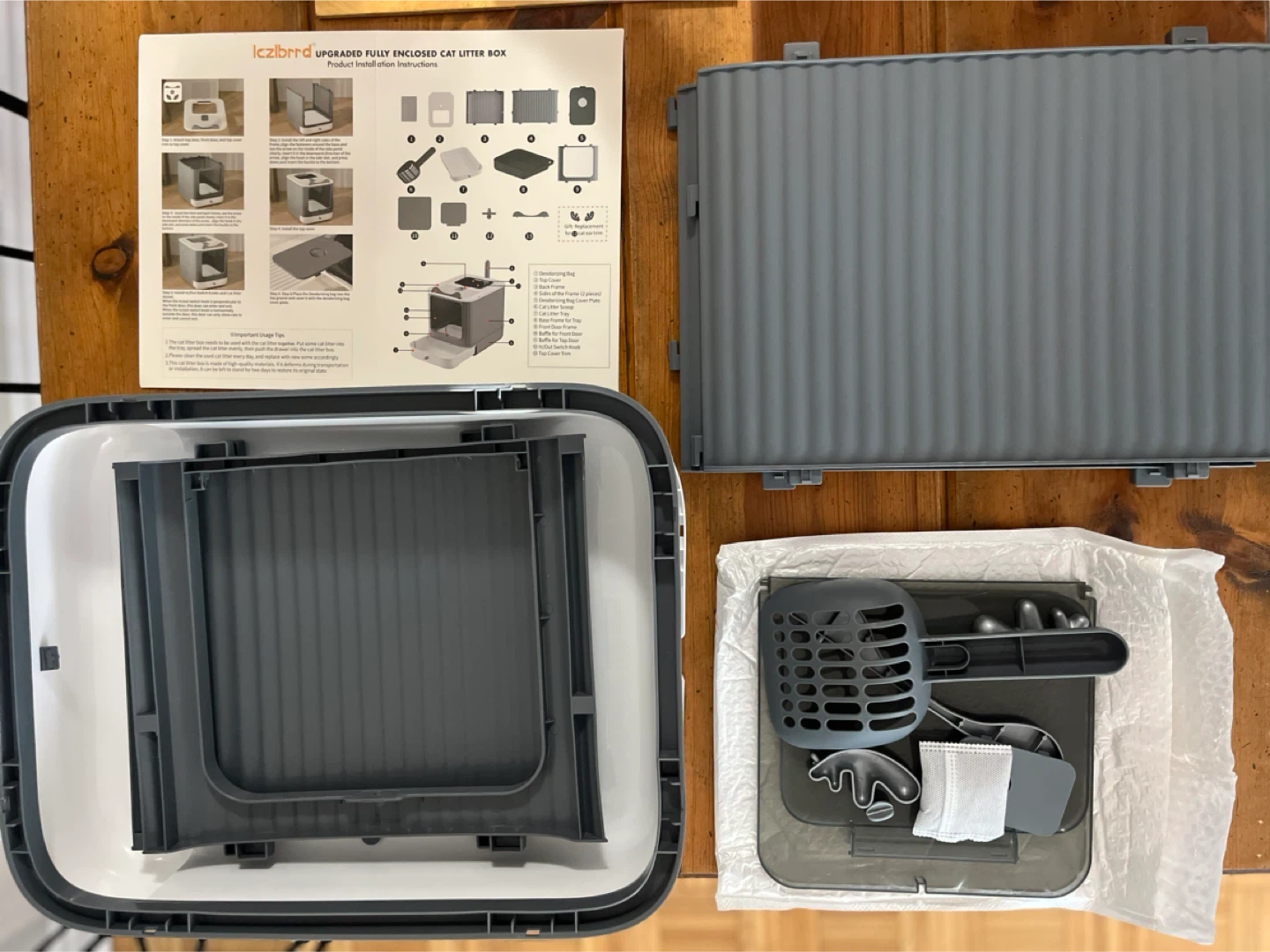 Cat Litter Box with Lid – Enclosed, Easy Clean - photo 5