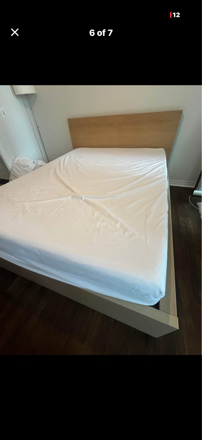 IKEA Queen Bed Frame with Headboard - Light Wood - photo 2