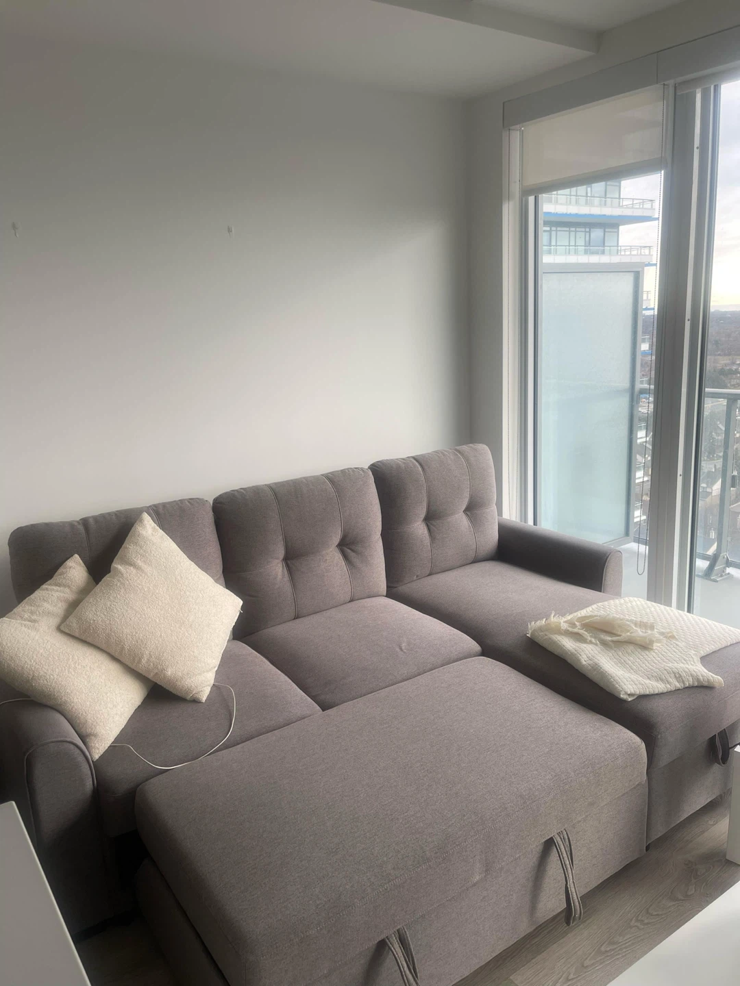 Gray Sectional Sofa with Storage Ottoman - photo 2