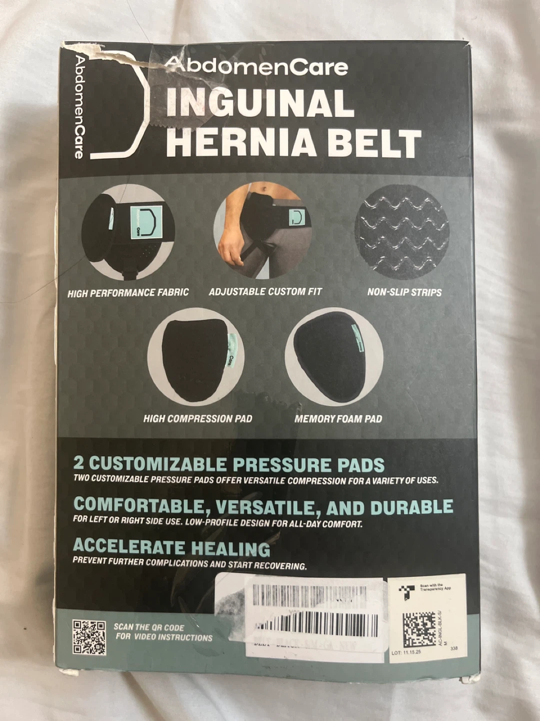AbdomenCare Inguinal Hernia Belt with 2 Pads - photo 2