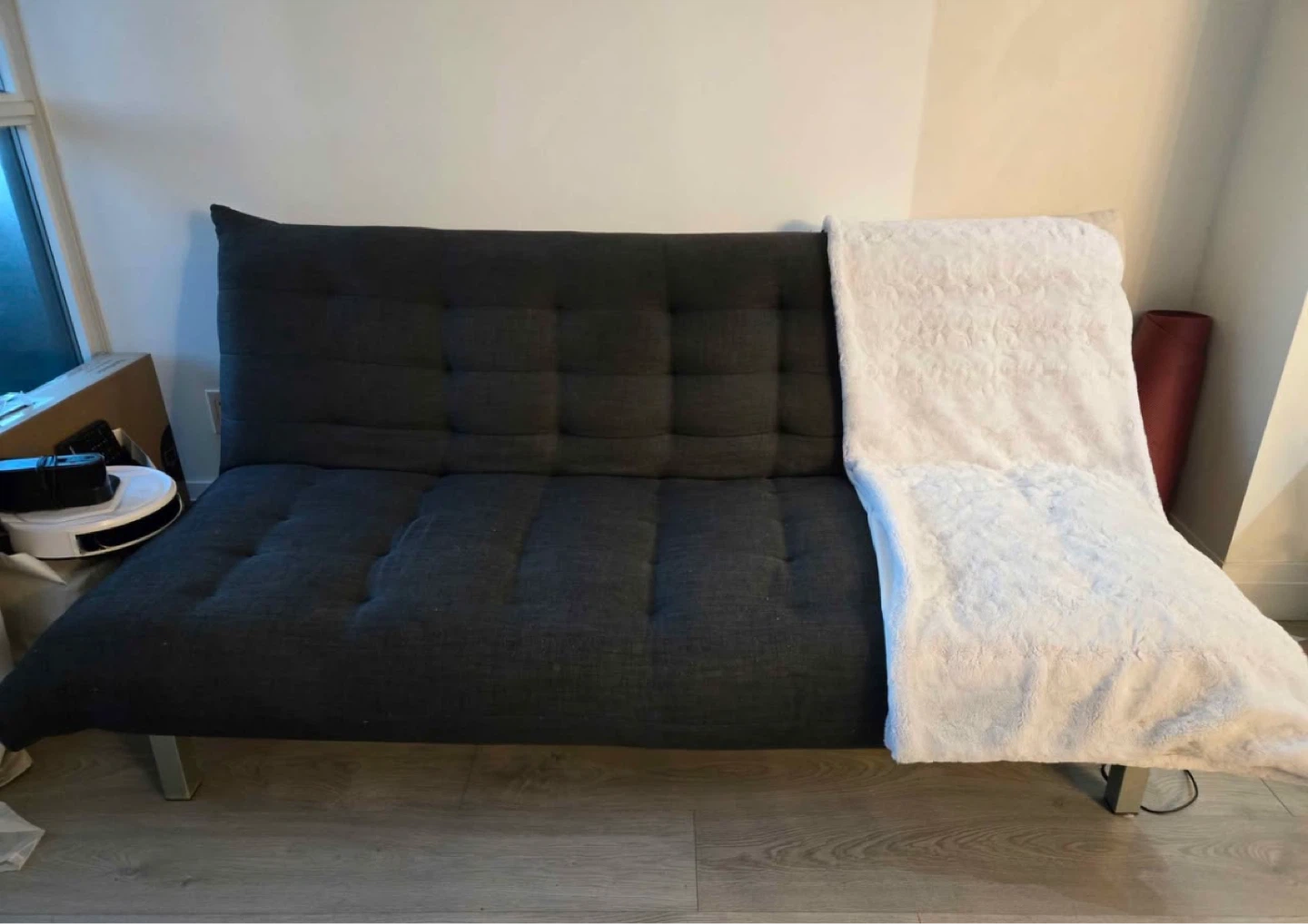 Dark Grey Futon Sofa Bed - photo 2