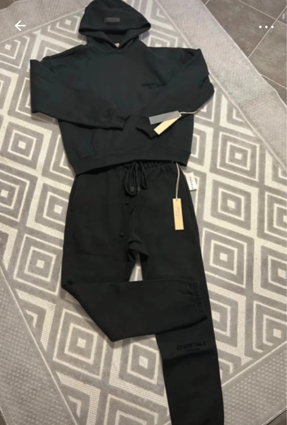 Fear of God Essentials Black Hoodie and Sweatpants Set