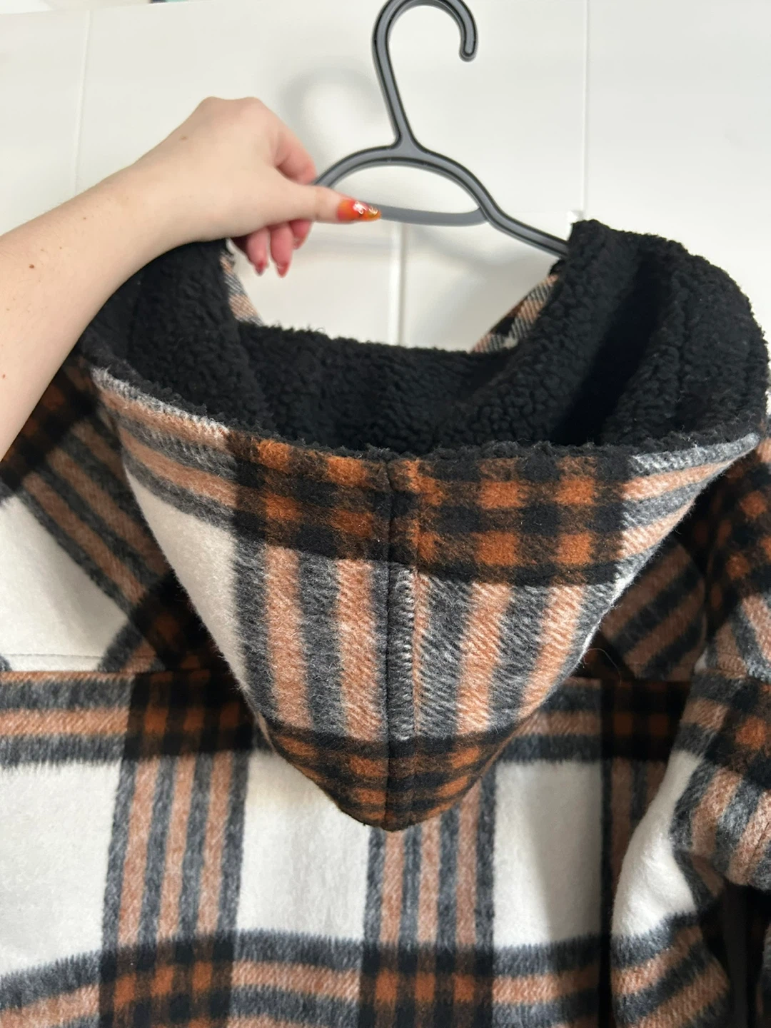 Flannel Sherpa Lined Hooded Jacket - photo 3