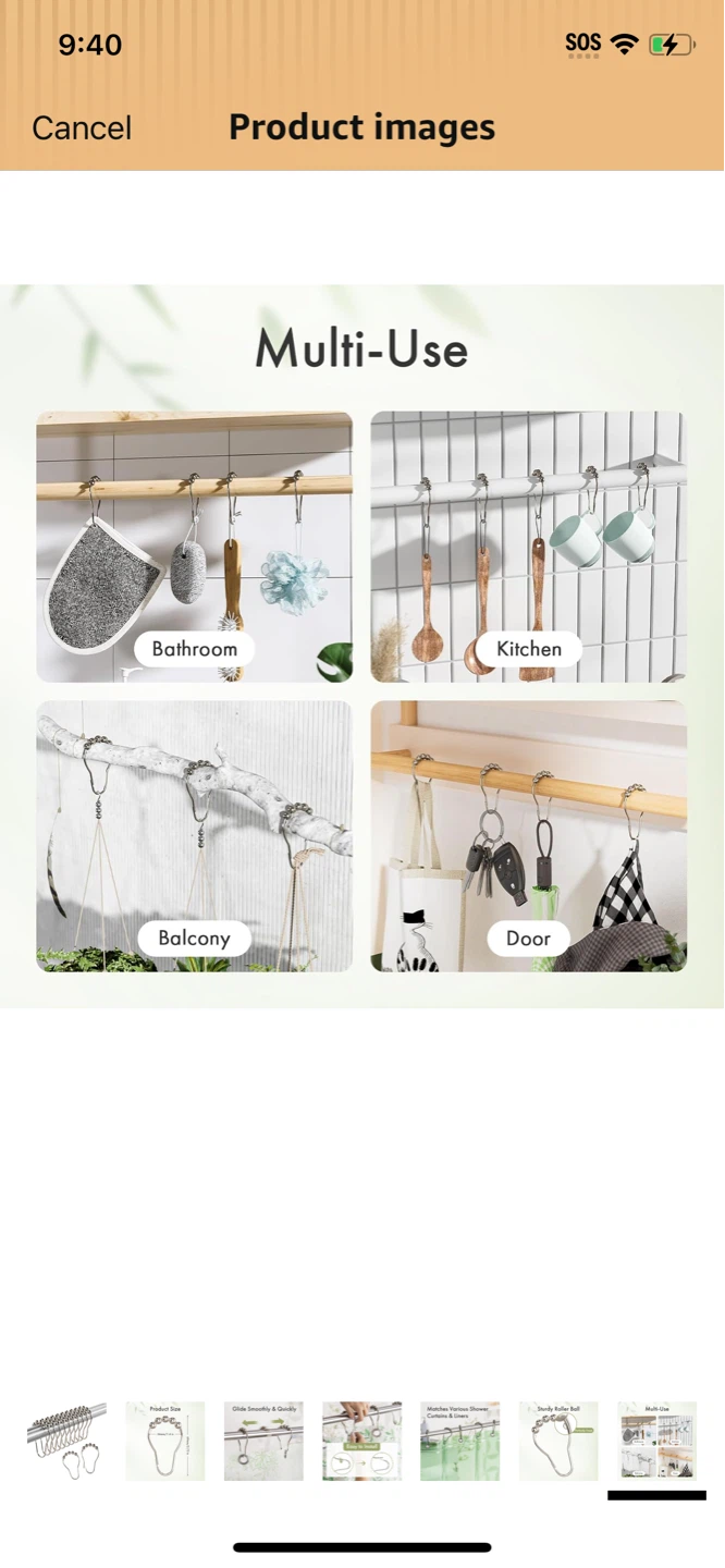 New fancy Shower Curtain Hooks with Roller Balls - Set of 12 - photo 4