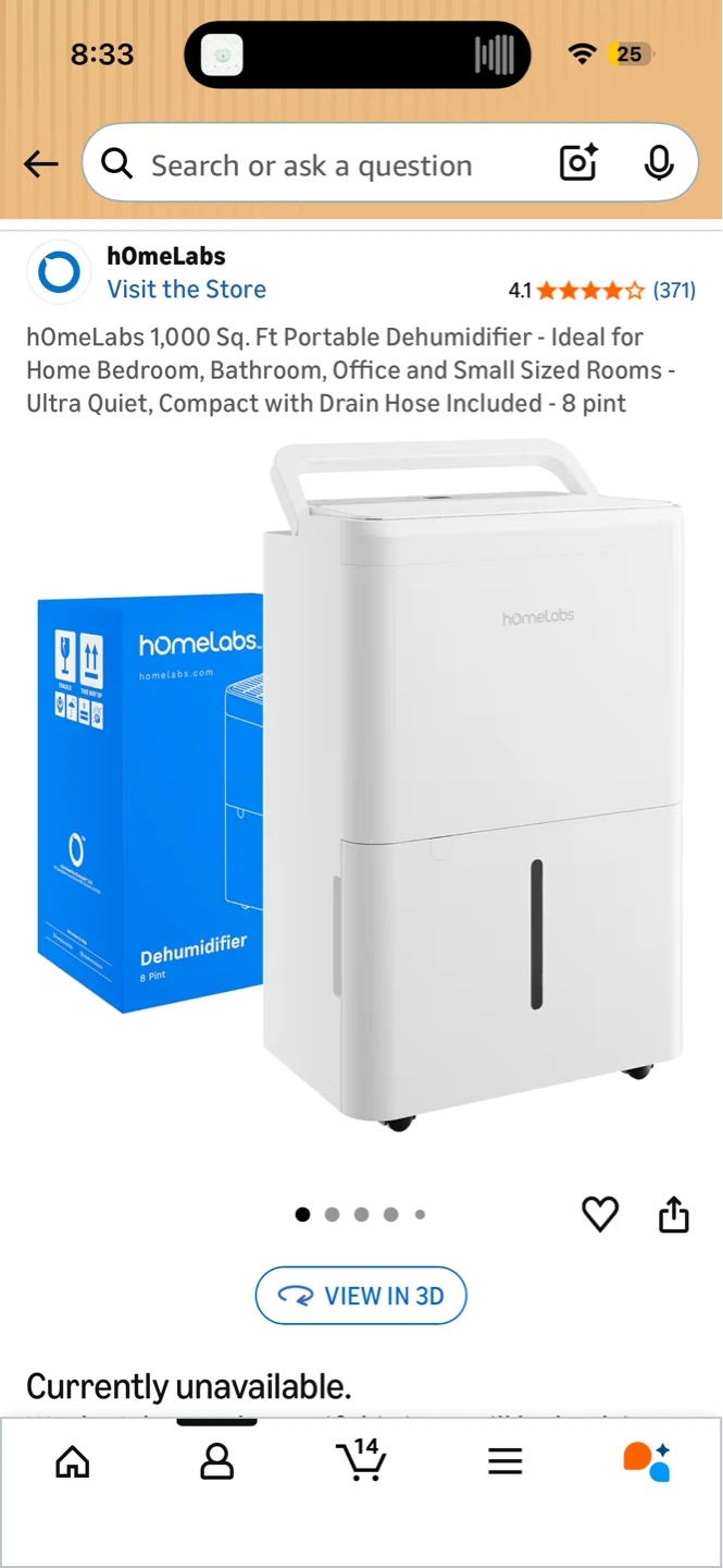 [Moving Sale] hOmeLabs 1,000 Sq. Ft Portable Dehumidifier