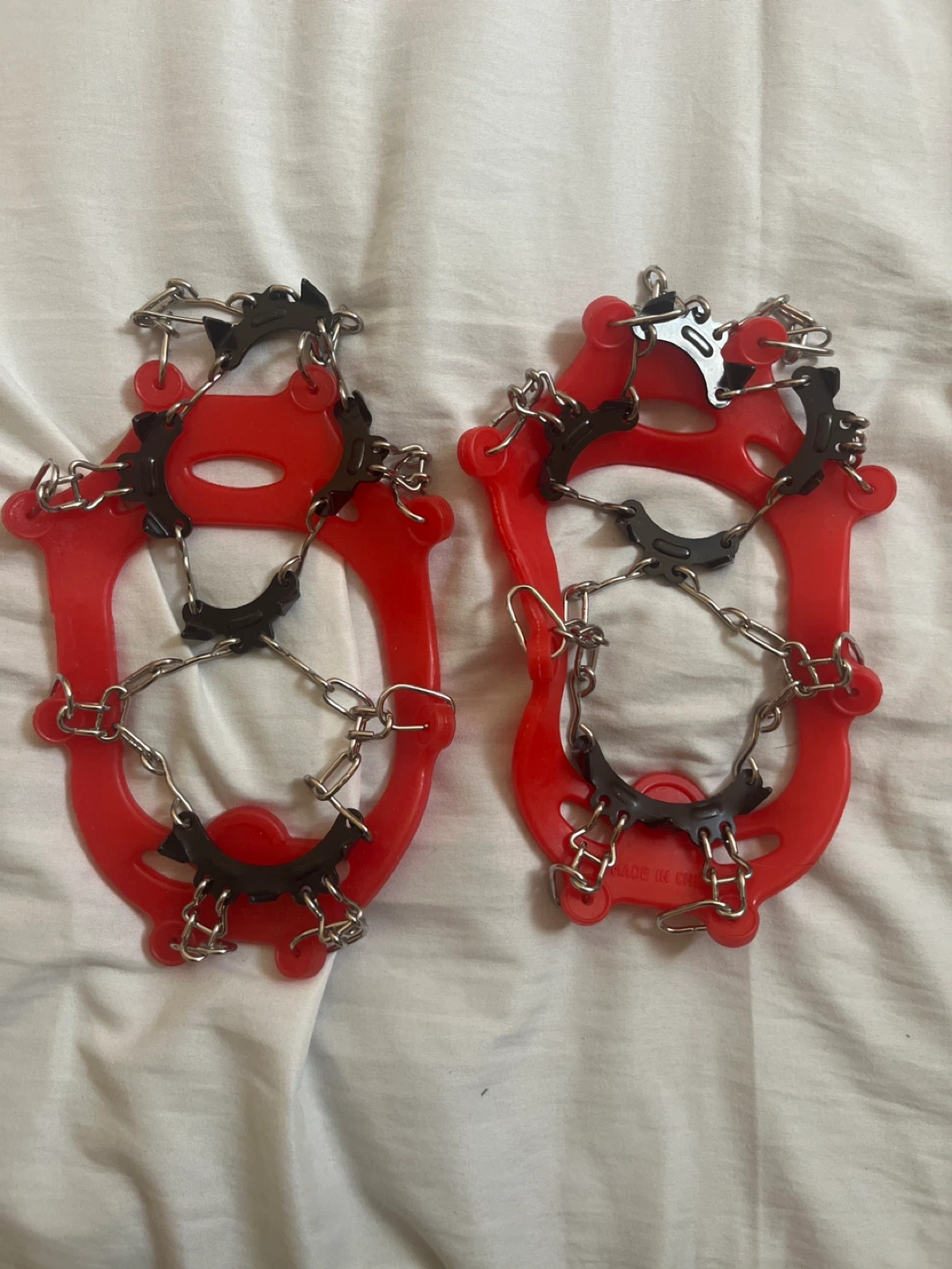 Red Shoe Ice Cleats / Traction Spikes - Pair