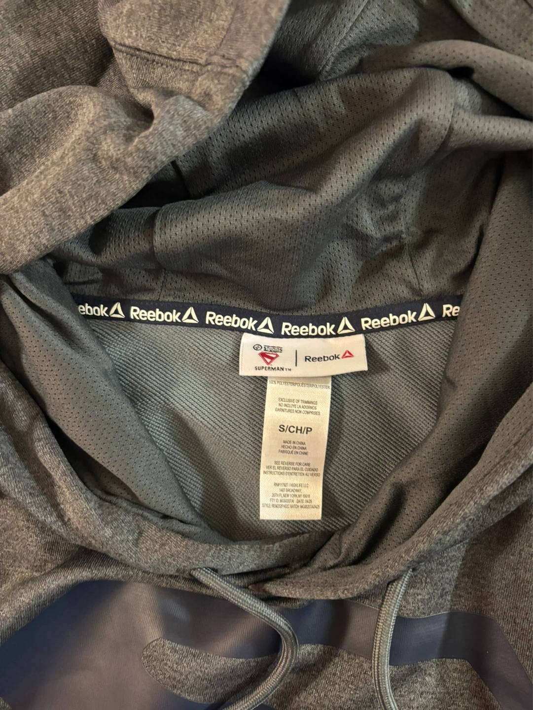 New Reebok Superman Grey Hoodie Small - photo 3