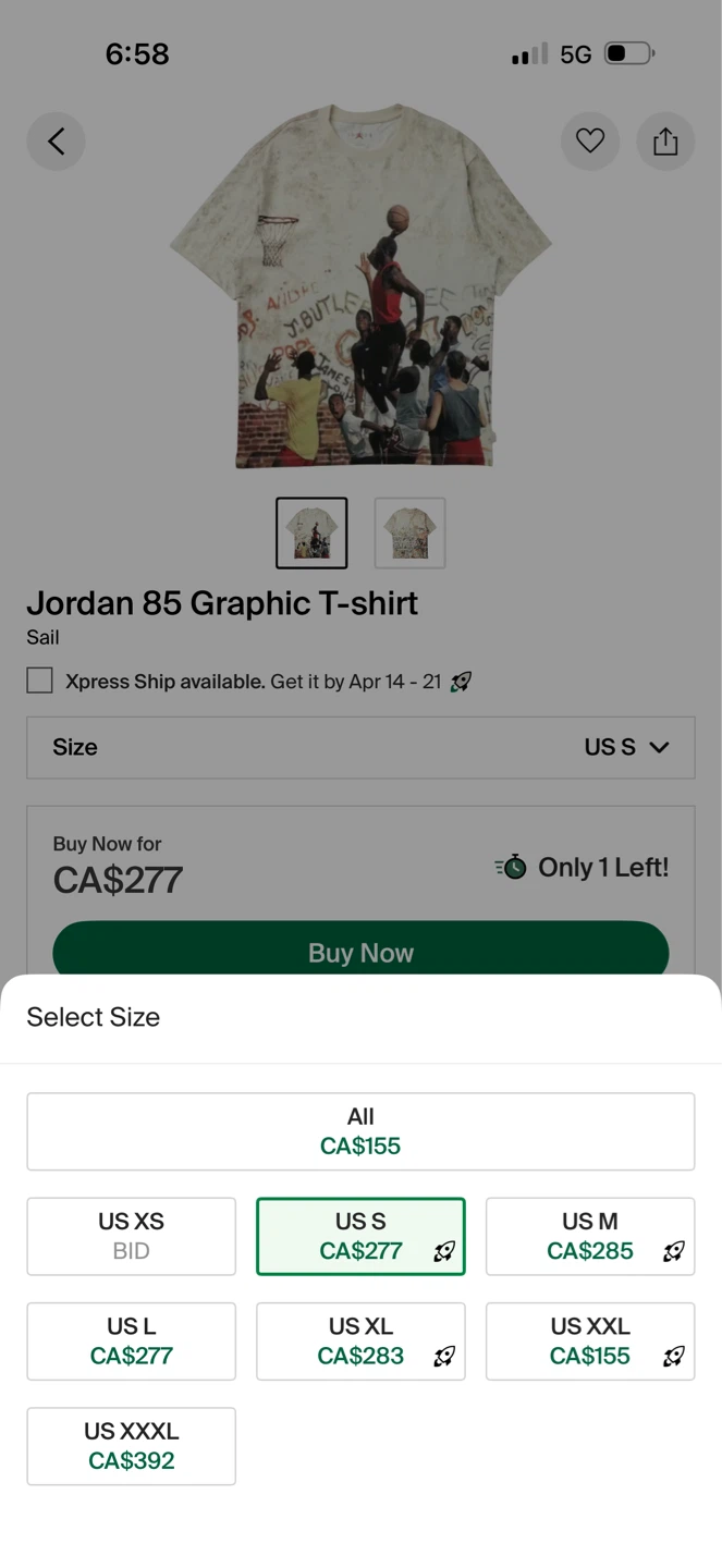 Jordan 85 Graphic T-Shirt Sail. Used once. - photo 2