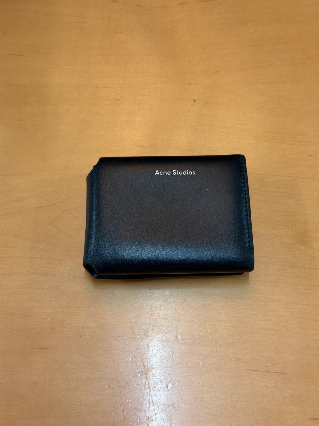 Acne Studios Black Leather Bifold Wallet