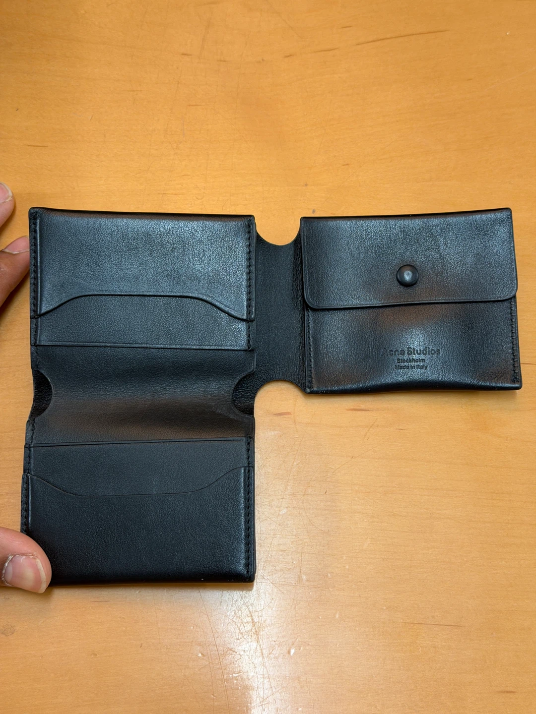Acne Studios Black Leather Bifold Wallet - photo 2