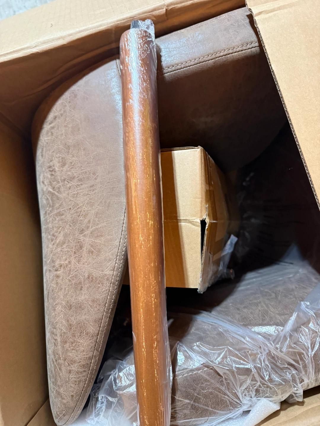Garvee Set of 2 Mid Century Modern PU Leather Dining Chairs - photo 5