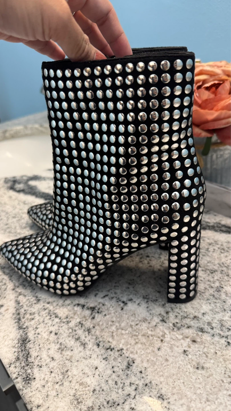 INC Black Studded Ankle Boots check more pictures size 7 - photo 3