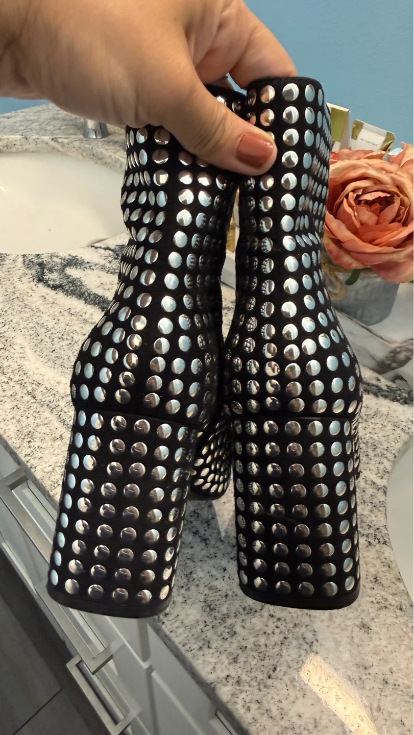 INC Black Studded Ankle Boots check more pictures size 7 - photo 2