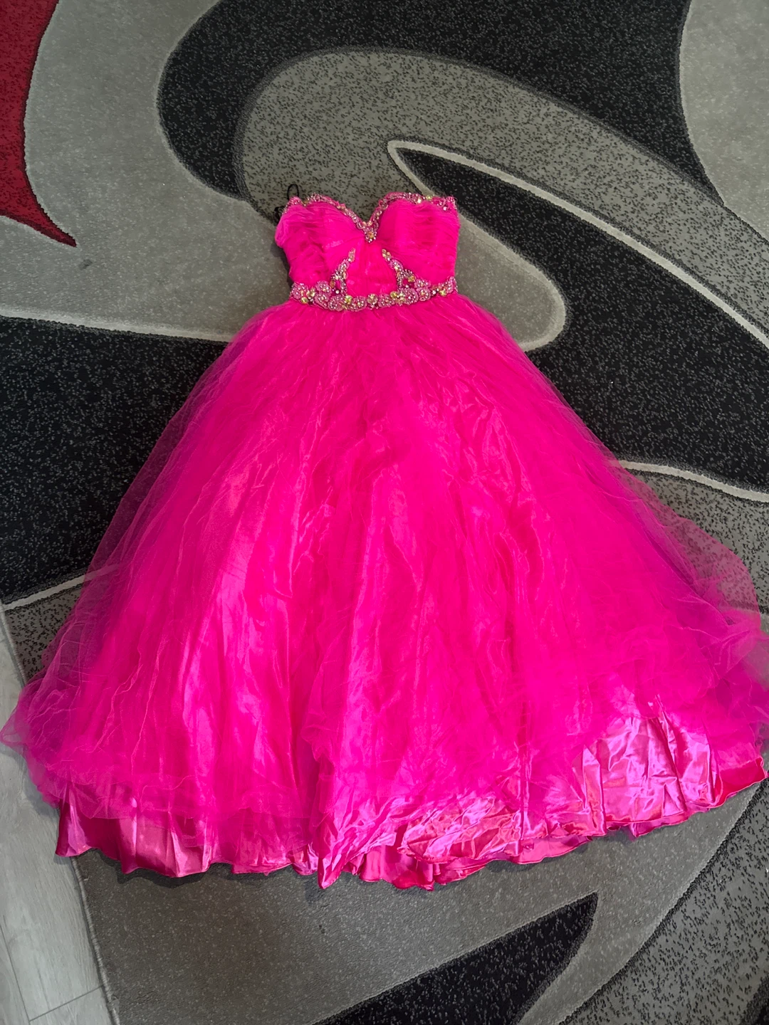 Sparkly Pink Strapless Prom Dress - photo 2