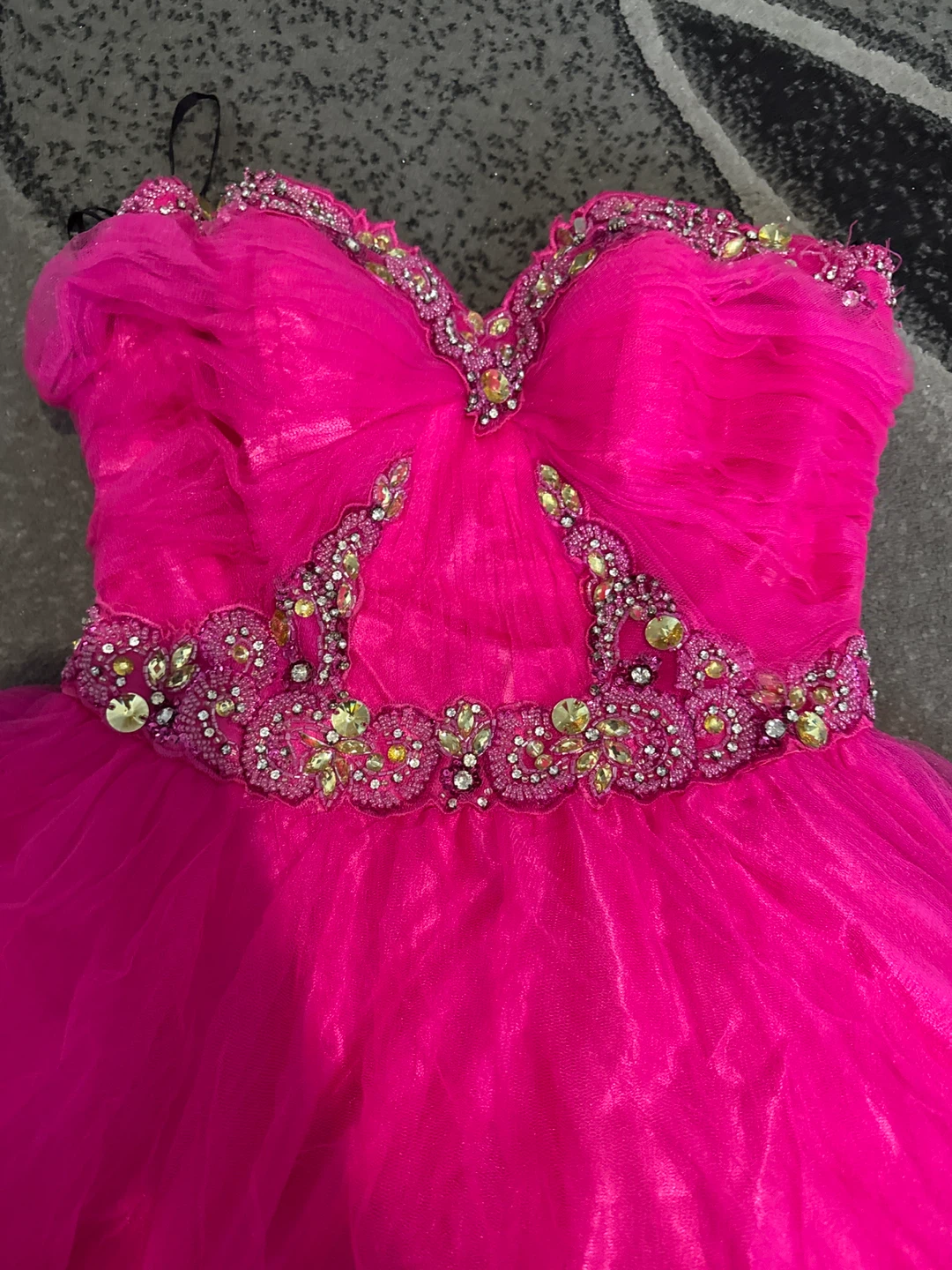 Sparkly Pink Strapless Prom Dress - photo 3