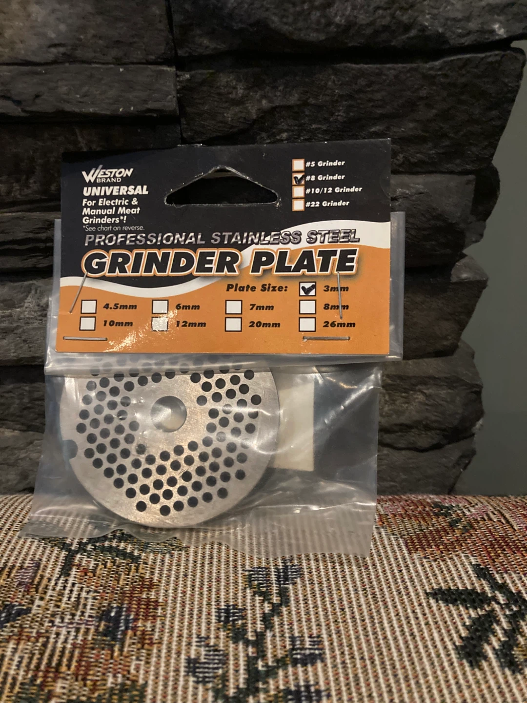 Weston Universal Stainless Steel Grinder Plate - 3mm