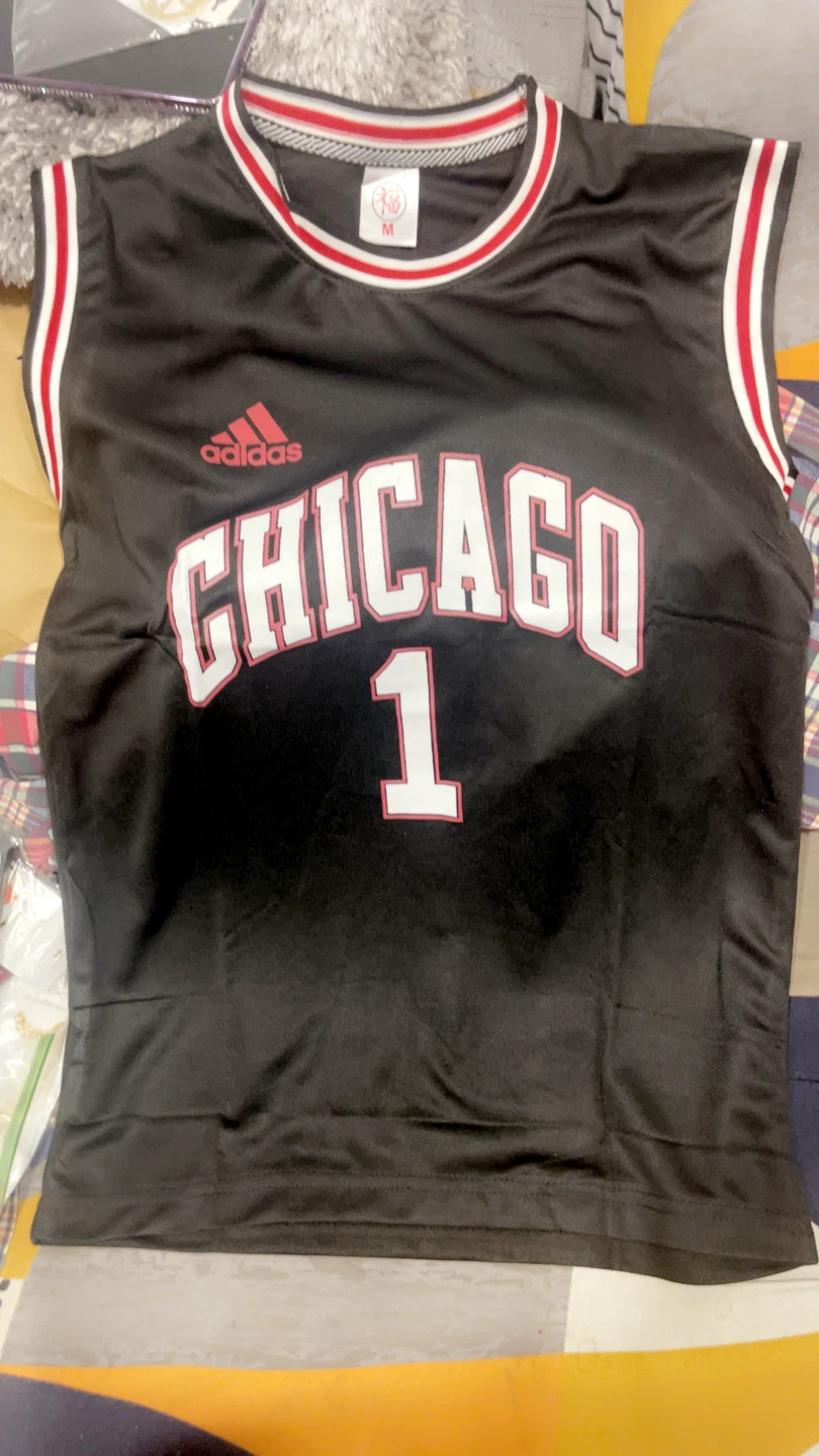 Adidas Chicago Bulls Basketball Jersey #1  black Mens Size M - photo 3