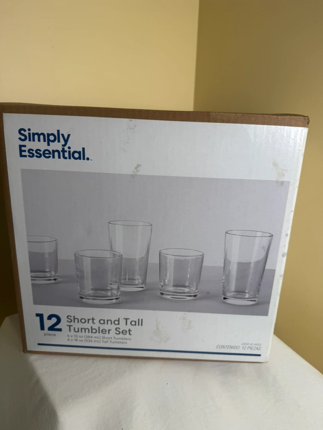 Simply Essential 12 Piece Short and Tall Tumbler Set