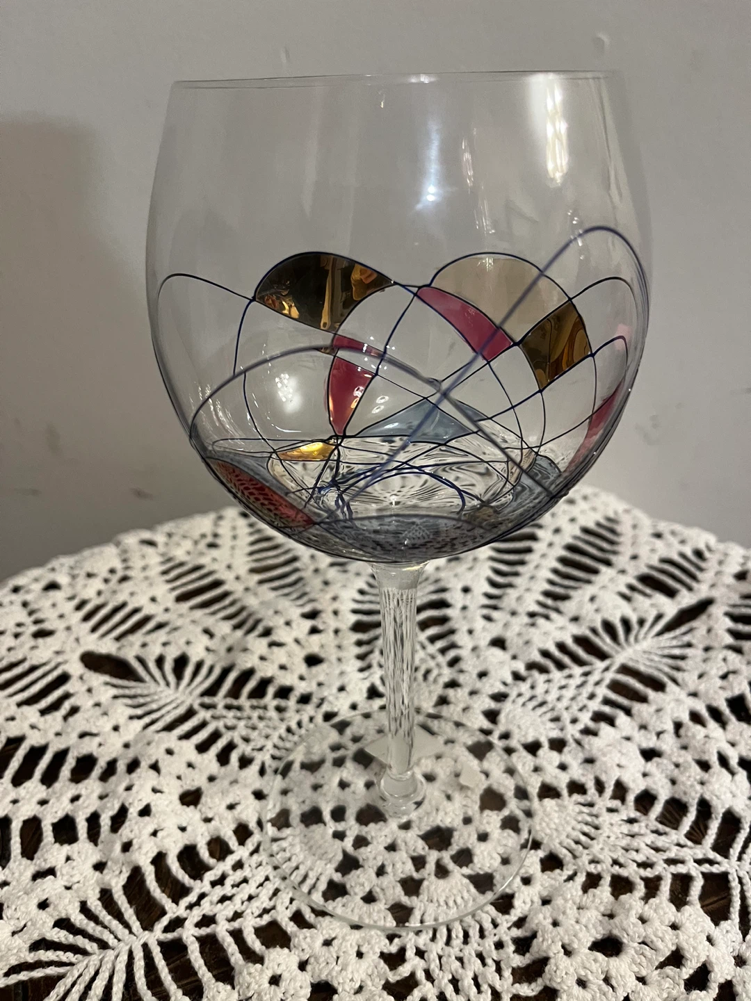 Romania mosaic stained Wine Glass