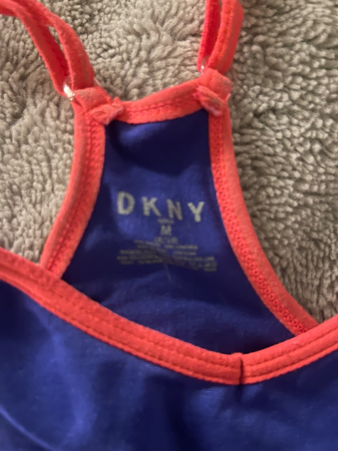DKNY Sports Bra - Royal Blue/Coral, Size M - photo 2
