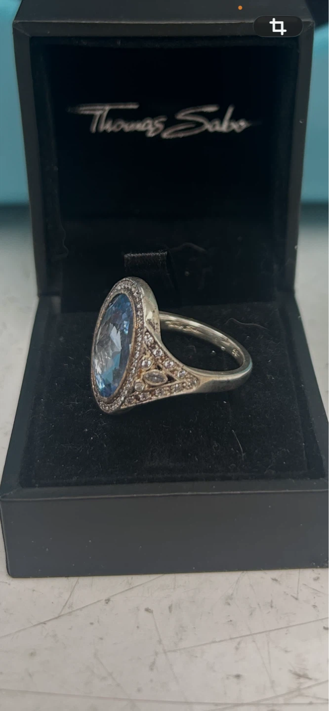 Thomas Sabo Sterling Silver Blue Stone Ring with Box - photo 2