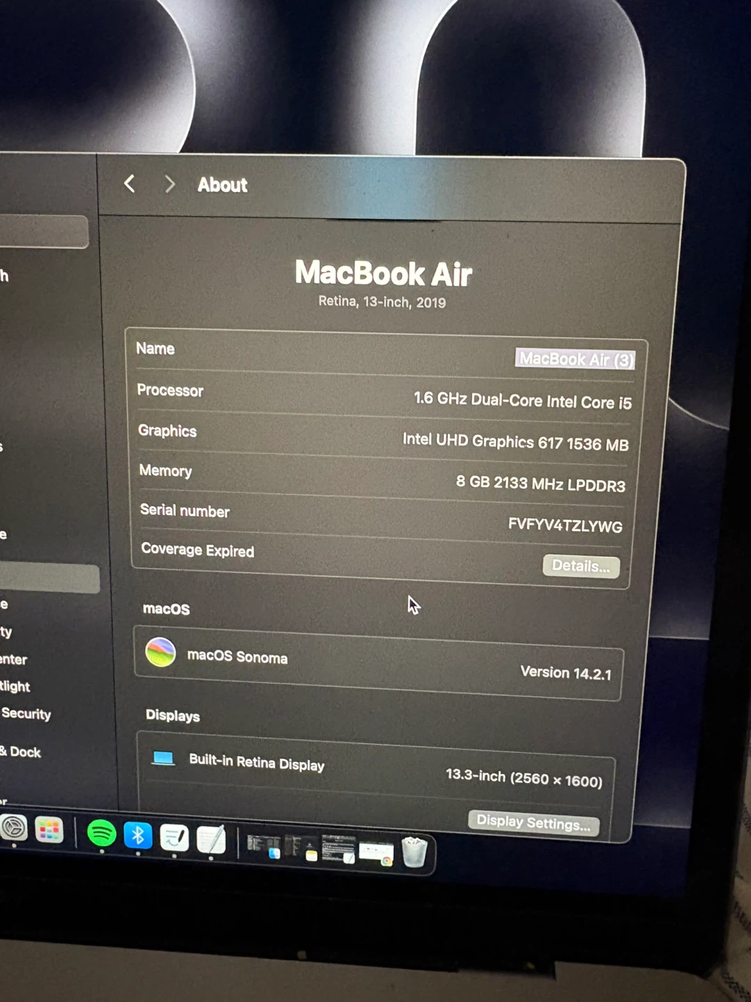 Apple MacBook Air 13-inch 2019 Retina Intel Core i5 8GB RAM - photo 2