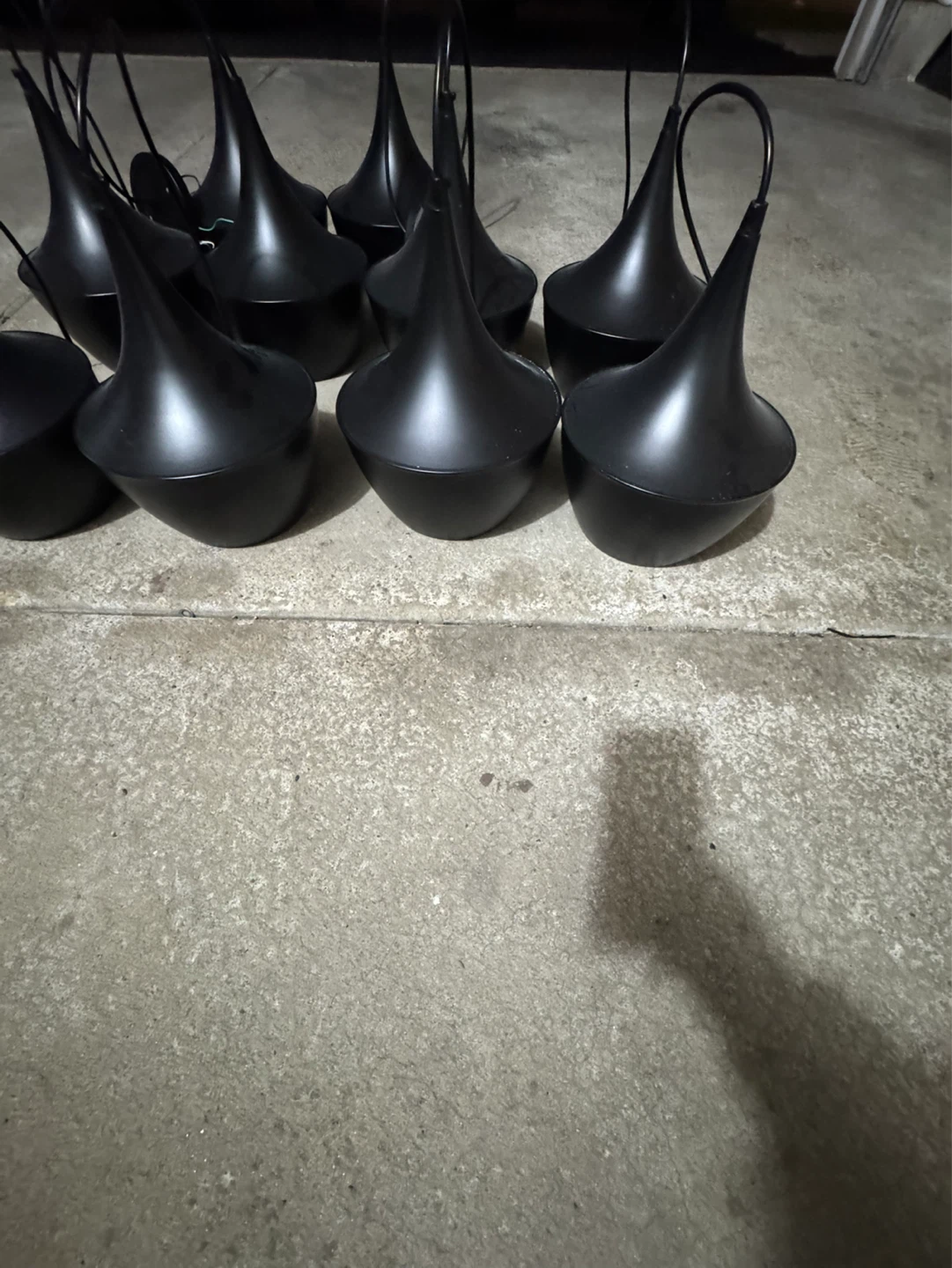 Set of 10 Black Pendant Lights - photo 2