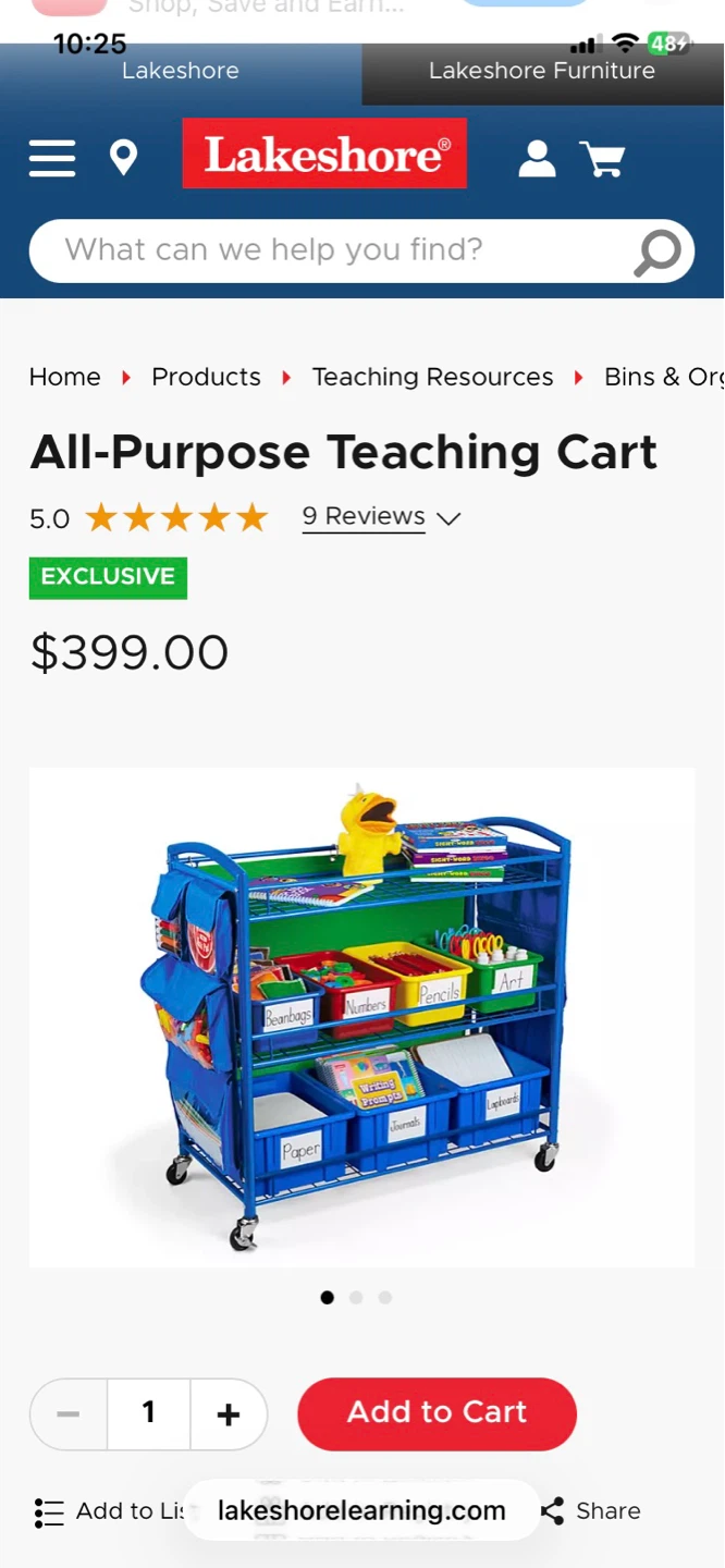 Cart w/2 side pocket organizers and 4 bins - photo 3